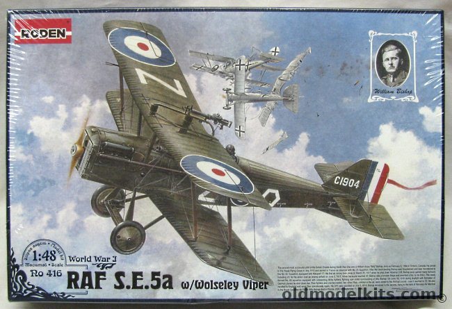 Roden 1/48 RAF SE-5A w/Wolseley Viper - No. 84 Sqn Capt. Beauchamp-Proctor (54 kills) / No. 74 Sq. Major Mannock (73) / No. 85 Sq. Billie Bishop (72), RO416 plastic model kit